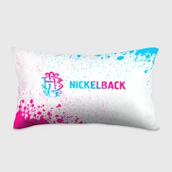 Подушка-антистресс Nickelback neon gradient style: надпись и символ, цвет: 3D-принт