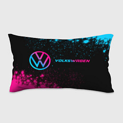 Подушка-антистресс Volkswagen - neon gradient: надпись и символ, цвет: 3D-принт