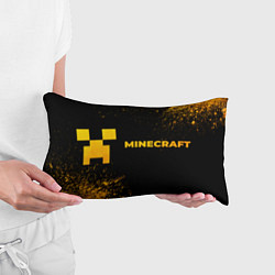 Подушка-антистресс Minecraft - gold gradient: надпись и символ, цвет: 3D-принт — фото 2