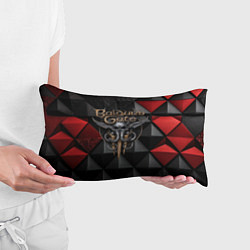 Подушка-антистресс Baldurs Gate 3 logo red black, цвет: 3D-принт — фото 2