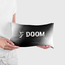 Подушка-антистресс Doom glitch на темном фоне: надпись и символ, цвет: 3D-принт — фото 2