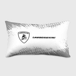 Подушка-антистресс Lamborghini speed на светлом фоне со следами шин:, цвет: 3D-принт