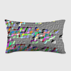 Подушка-антистресс Серая абстракция с цветными элементами, цвет: 3D-принт