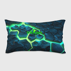 Подушка-антистресс CS GO green texture logo, цвет: 3D-принт