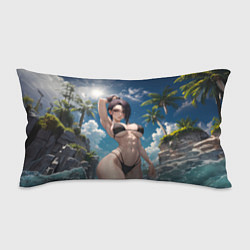Подушка-антистресс Девушка в купальник на море, цвет: 3D-принт