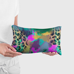 Подушка-антистресс Пятна краски и леопардовая шкура абстракция, цвет: 3D-принт — фото 2