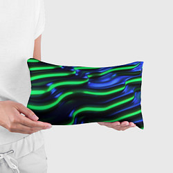 Подушка-антистресс Green blue lines, цвет: 3D-принт — фото 2