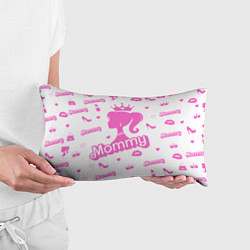 Подушка-антистресс Мамочка - силуэт барби: паттерн розовый на белом ф, цвет: 3D-принт — фото 2