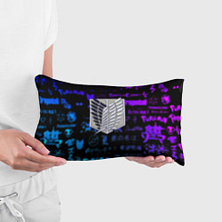 Подушка-антистресс Неоновые лого атака титанов, цвет: 3D-принт — фото 2
