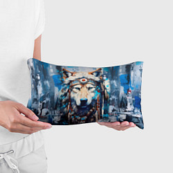 Подушка-антистресс Волк индеец, цвет: 3D-принт — фото 2