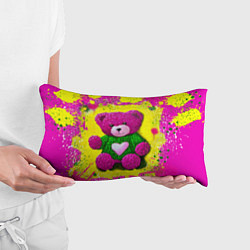 Подушка-антистресс Розовый мишка в вязаном свитере, цвет: 3D-принт — фото 2
