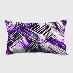Подушка-антистресс Киберпанк линии белые и фиолетовые, цвет: 3D-принт