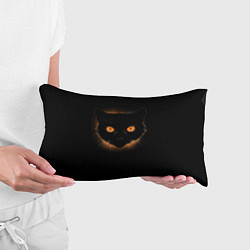 Подушка-антистресс Портрет черного кота в оранжевом свечении, цвет: 3D-принт — фото 2