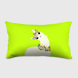 Подушка-антистресс Летняя лама - альпака в венке, цвет: 3D-принт