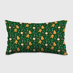 Подушка-антистресс New year pattern with green background, цвет: 3D-принт