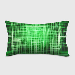 Подушка-антистресс Зелёные неоновые полосы киберпанк, цвет: 3D-принт