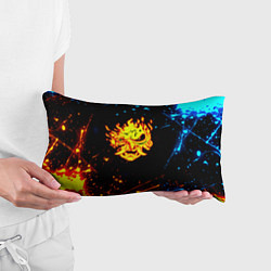 Подушка-антистресс Самурай киберпанк лого, цвет: 3D-принт — фото 2