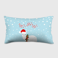 Подушка-антистресс Лама в роли Санта Клауса, цвет: 3D-принт