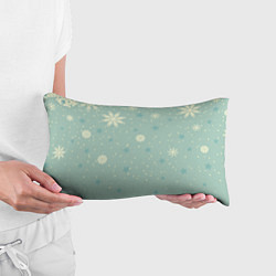 Подушка-антистресс Снежинки и звезды на матно зеленем, цвет: 3D-принт — фото 2