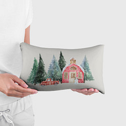 Подушка-антистресс Новогодний дом в лесу, цвет: 3D-принт — фото 2