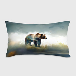 Подушка-антистресс Минималистичный пейзаж с медведем акварель, цвет: 3D-принт