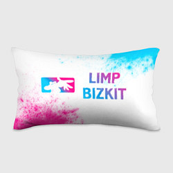 Подушка-антистресс Limp Bizkit neon gradient style по-горизонтали, цвет: 3D-принт