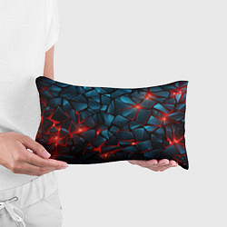 Подушка-антистресс Синие плиты с красным разломом, цвет: 3D-принт — фото 2