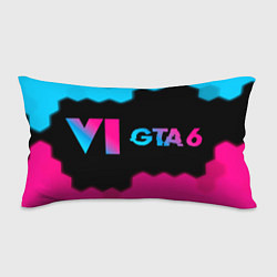 Подушка-антистресс GTA 6 - neon gradient по-горизонтали, цвет: 3D-принт