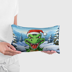 Подушка-антистресс Зеленый дракон на зимнем пейзаже, цвет: 3D-принт — фото 2