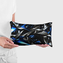 Подушка-антистресс Синие и серебряные вставки абстракции, цвет: 3D-принт — фото 2