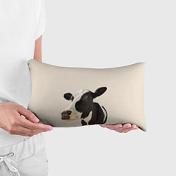 Подушка-антистресс Корова на бежевом фоне, цвет: 3D-принт — фото 2