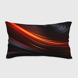 Подушка-антистресс Яркая оранжевая полосы на черной абстракции, цвет: 3D-принт