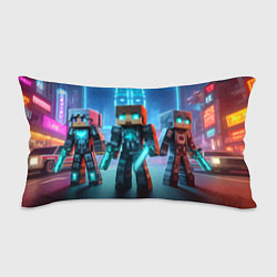 Подушка-антистресс Minecraft - ai art neon, цвет: 3D-принт