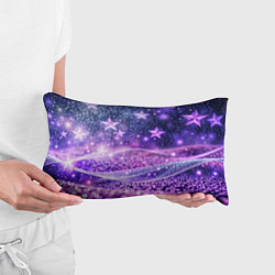 Подушка-антистресс Абстрактные звезды в фиолетовых искрах, цвет: 3D-принт — фото 2