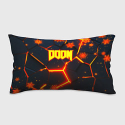 Подушка-антистресс Doom плиты лого в огне, цвет: 3D-принт