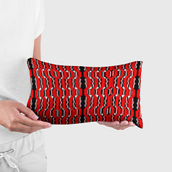 Подушка-антистресс Красные и белые техно линии, цвет: 3D-принт — фото 2