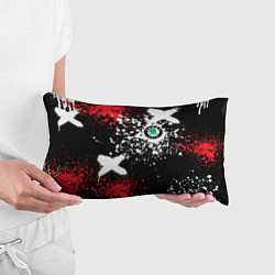 Подушка-антистресс Шкода на фоне граффити и брызг красок, цвет: 3D-принт — фото 2