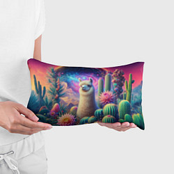 Подушка-антистресс Альпака в кактусах и портал, цвет: 3D-принт — фото 2