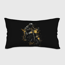 Подушка-антистресс Мотоциклист и желтые кляксы, цвет: 3D-принт