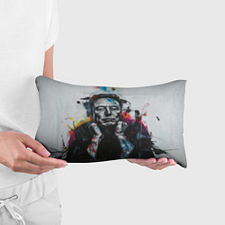Подушка-антистресс Илон Маск граффити портрет на серой стене, цвет: 3D-принт — фото 2