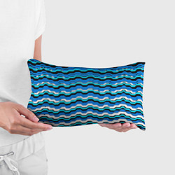 Подушка-антистресс Синие техно волны, цвет: 3D-принт — фото 2