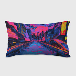 Подушка-антистресс Город в психоделических цветах, цвет: 3D-принт