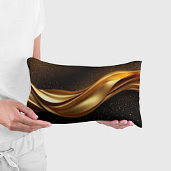 Подушка-антистресс Золотая стильная абстракция на черном фоне, цвет: 3D-принт — фото 2