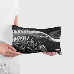 Подушка-антистресс Абстрактный мрамор монохром, цвет: 3D-принт — фото 2