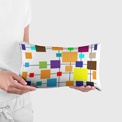 Подушка-антистресс Разноцветные квадраты паттерны, цвет: 3D-принт — фото 2