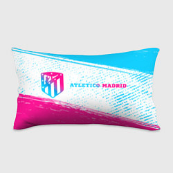 Подушка-антистресс Atletico Madrid neon gradient style по-горизонтали, цвет: 3D-принт