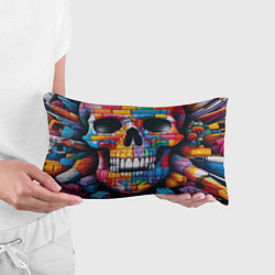 Подушка-антистресс Граффити черепа на кирпичной стене, цвет: 3D-принт — фото 2