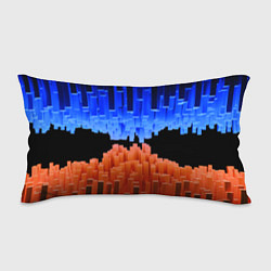 Подушка-антистресс Стягивающиеся в центре синие и оранжевые блоки, цвет: 3D-принт