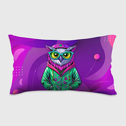 Подушка-антистресс Модная сова на фиолетовом, цвет: 3D-принт