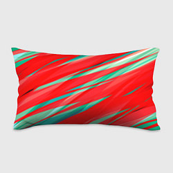 Подушка-антистресс Красный и бирюзовый абстрактный полосы, цвет: 3D-принт